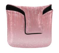 Putter Mallet Cover with Magnetic Closure Putter Headcovers for Most Brand Waterproof PU Leather Rose Glitter Curtain