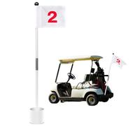 Putting Flags Hole Cup Set, Double Sided Golf Pin Flags for Courtyard - Portable Golf Accessories for Golf Lovers to Practice in the Garden