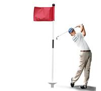 Putting Green Flags - Backyard Golf Poles, Detachable Flag Stick | Fibreglass Golf Marker for Lawn with Portable Turf Setup Sandy Field Practice Indoor Outdoor Training Game Use Sports Accessories