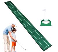 Putting Green Golf Mat with Putting Green Cup and Flag Anti-Slip Golf Putting Mat Home Training Matt for Indoor/Outdoor(11Inx110In)