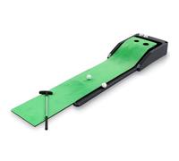 Putting Green Mat with Auto Ball Return System, Desktop Club Putter Trainer Rubber Base Club Ball Putting Practice Set for Home Office Backyard Indoor Outdoor Use