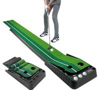 Putting Mat Indoor Golf, Golf Simulator with Ball Return & Slope, Portable Fairway Mats Golf Training Aid for Home Office Garden Outdoor 2.5m