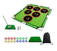 Putting Mat - Large Foldable Golf Punch Mat | Putting Green with 2 Adjustable Putters | 6 Balls and 12 Hole Covers, Portable Golf Mat Indoor and Outdoor