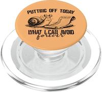 Putting Off Today Forever Funny Snail Procrastination Humor PopSockets PopGrip for MagSafe