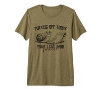 Putting Off Today Forever Funny Snail Procrastination Humor Premium T-Shirt