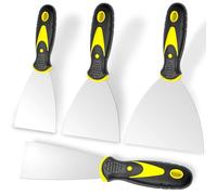 Putty Knife, 4Pcs Spackle Knife Set (2, 3, 4, 5 in), Stainless Steel Paint Scraper, Taping Knife Tool for Repairing Drywall, Removing Wallpaper, Applying Putty, Plaster, Cement, Adhesive