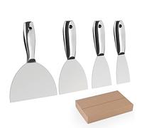 Putty Knife Set,4 PCS 2",3",4",6" One Piece Premium Polished All-Stainless Steel Scraper Tool for Drywall Finishing,Professional Grade Putty Blade for Scraping Paint, Taping