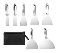Putty Knife Set 5 Piece Scraper Spackle Knife Paint Scraper with Premium Polished All Stainless Steel Blades Perfect for Drywall Repair Wallpaper Removal and Mud Includes 1.5/2/3/4/5/6/8 inch Sizes
