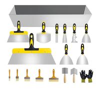 Putty Knife Set, Drywall Knife, Espatel, Drywall Set with Mud Pan, 1", 2", 3", 4", 5", 6", Putty Knife, 7", 10", 14", Spatula Knife, External