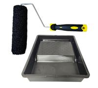 Putty Roller 2-piece Set Includes a 10-inch Paint Tray and a 23cm x 9-inch Roller Brush Head with a Comfortable Handle. It's a Drywall Textured Roller Brush for applying and Rolling Plaster.
