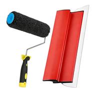 Putty Roller Set, Drywall Scraper, 40cm/16-inch and 23cm/9-inch Roller Brush Heads with a Comfortable Handle, plasterboard Texture Roller Brush, for applying and Rolling Plaster.