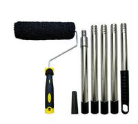 Putty Roller Set Includes 5 Sections of 143cm Extension bar and 23cm/9-inch Roller Brush Head with a Comfortable Handle. Features a Drywall Textured Roller Brush for applying and Rolling Plaster.