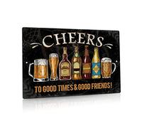 Putuo Decor Cheers Metal Tin Sign Bar Pub Man Cave Wall Decor 8"x12"