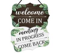 Putuo Decor Meeting In Progress Please Come Back, Double Sided PVC Meeting Room Sign For Office Door Signs, Do Not Disturb Door Hanger Sign In Meeting Door Sign for Therapist Commercial Home Use