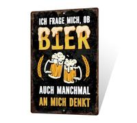 Putuo Decor Metal Sign Beer Thinking of Me - Funny Tin Sign for Bar, Cellar or as a Gift for Beer Fans