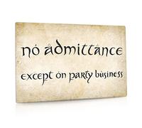Putuo Decor No Admittance Except On Party Business Metal Tin Sign, Funny Warning Sign, Vintage Room Decor Lotr Wall Art Door Sign For Lotr Fans Man Cave Decor 12x8 In