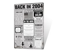 Putuo Decor Remembering The Year 2004 Metal Signs 21th Birthday Decorations Gifts for 21 Year Old Female Tin Signs for Birthday Party Home Decor Apartment Bedroom Decor 8x12 in