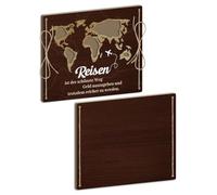 Putuo Decor Travel Decoration Chalkboard - Set of 2 World Map Plane Quote "Travel is the most beautiful way..." - to insert memories