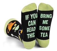 PUTUO If You Can Read This: Bring Me Some Tea Novelty Funny Socks Cotton Gift Socks with Grippers Gift Ideas for Christmas Birthday Valentines 1 Pair 6-11