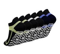PUTUO Men’s Yoga Socks with Grips: Non Slip Seamless Cotton Pilates Socks with Arch Support for Home Workout Fitness Barre & Rehab Training