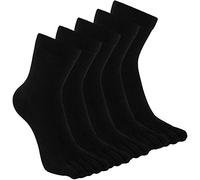 PUTUO Mens Five Toe Finger Socks: Cotton 5 Toe Socks for Men Sports Running Crew Socks with Toe size 12-14 Black 5 Pairs