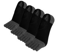 PUTUO Mens Invisible Toe Socks: No Show Five Finger Socks for Men Sneakers Low Cut Breathable Toe Sports Cotton with Non Slip Silicone Size 6-12, 4 paire