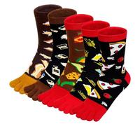 PUTUO Mens Toe Socks Cotton Running Sports Socks, Mens Five Finger Socks, Soft and Breathable, 6-8 5 Pairs Multicolour-1