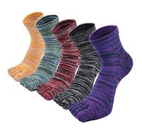 PUTUO Mens Toe Socks Running Five Finger Socks Mini Crew Sport Cotton Socks, 3/4/5 Pairs