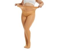 PUTUO Plus Size Tights for Women: Opaque High Waist Stockings Pantyhose with Stretch Soft Feel and Durable Quality in Nude 1 Pair XL-XXL