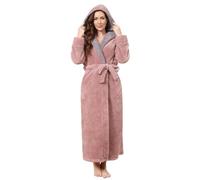 PUTUO Womens Hooded Dressing Gown: Long Bathrobe Ladies Fleece Winter Warm Cosy Robes Fluffy Soft Housecoat Loungewear Plush Luxury Nightwear Housecoats XL