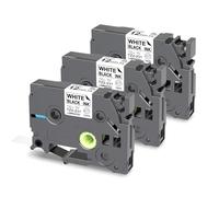 PUTY Tze-231 Compatible with Brother Label Printer Tape 12mm 0.47 Laminated Black on White Compatible with Brother Label Tape Compatible with Brother P Touch H100R H101C H110, 3-Pack