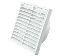 Puupaa 100-150mm Plastic Louvred Wall Vent Grille,White Ceiling Extractor Fan Bathroom Cover for Internal,External Use(150mm)