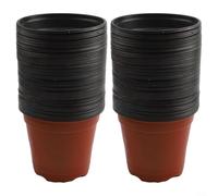Puupaa 100Pcs Plastic Plant Pots, 10/11/12cm Plant Pot with Drainage Holes for Indoor & Outdoor, Flower Pot for Vegetables,Flowers,Succulent(11cm)