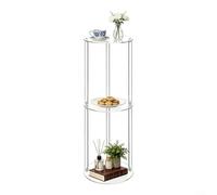 Puupaa 3-Tier Clear Acrylic End Table, 22x22x60cm Transparent Side Table with Ample Storage for Living Room Bedroom, Nightstand and Display Shelf for Small Spaces(B)