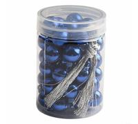 Puupaa 48PCS 15mm Christmas Baubles, Glitter Christmas Tree Pendants Ornaments Decor for Xmas Tree Shatterproof Balls Seasonal Decorative Hanging Ball Ornaments(Blue)