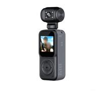 Puupaa 4K Body Camera With For Night Vision And External Mic For Sports And Travel With Wide Angle Lens, Rotation Capability, And Extended Recording Time(Black)