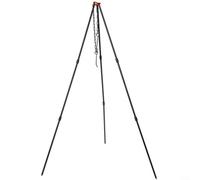 Puupaa Camping Campfire Tripod, Portable Outdoor Hanging Rack Picnic Barbecue Bracket Aluminum Alloy Grill Stand for Campfire Cooking Pot Holder(Black)