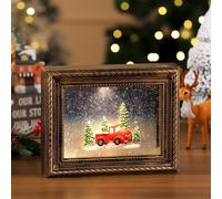 Puupaa Christmas Musical Lighted Reindeer in the Woods Frame with Holiday Melody and Warm Glow, Xmas Decoration for Mantel, Table or Shelf, Home & Garden Seasonal Décor(D)