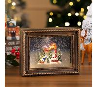Puupaa Christmas Musical Lighted Reindeer in the Woods Frame with Holiday Melody and Warm Glow, Xmas Decoration for Mantel, Table or Shelf, Home & Garden Seasonal Décor(C)
