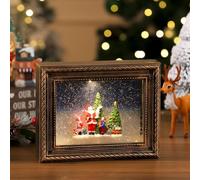 Puupaa Christmas Musical Lighted Reindeer in the Woods Frame with Holiday Melody and Warm Glow, Xmas Decoration for Mantel, Table or Shelf, Home & Garden Seasonal Décor(A)