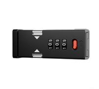 Puupaa Drill-Free Adjustable Password Bolt Lock 90 Degree, Keypad Combination Door Security for Balcony Sliding Doors, 0-5mm Gap Fit, or Nail Mounting(B)