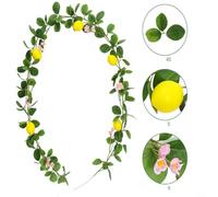 Puupaa Faux Lemon Vine For Indoor Spaces, 200cm Length For Decorating Windows, Doors, And Ducts(A)