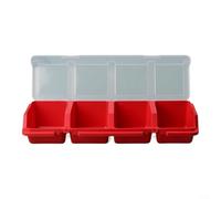Puupaa Plastic Screw and Nail Organizer Storage Box with Multiple Compartments for Hardware Sorting, Transparent Lid, Compact for DIY and Workshop Use(Red)