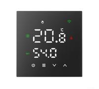 Puupaa Programmable WiFi Heating Thermostat with Touch Screen Display, Multi-Language Support, Voice Control Integration for Tuya and for Smart Life Apps(16A black Electric heating)