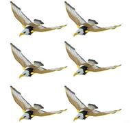 Puupaa Realistic Flying Hawk Decoy for Bird Repellents, Electric for Eagle Scarer to Protect Garden Plants and Crops, Hanging Predators Deterrent for Farm and Yard Use(6pcs)