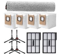 Puupaa Replacement Parts for Eufy For Omni E25 / E28 Robot Vacuum Cleaner, Accessories 1 Main Brush, 4 Side Brushes, 4 Dust Bag, 2 Filter