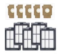 Puupaa Replacement Parts for Roomba Plus 405/505 For Combo Vacuum Cleaner, 5 Filter, 5 Dust Bags