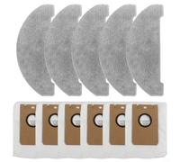 Puupaa Replacement Parts for Vexilar for Cleanova W11 Robot Vacuum Cleaner, Accessories 5 Mop cloth,6 Dust Bags