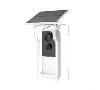 Puupaa Transparent Solar Cover for Tuya Wireless Doorbell Camera 1080P HD Video Two Way Audio PIR Motion Detection IP65 Weatherproof(White)