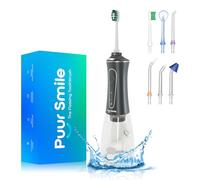 Puur Smile Professional Water Flosser - Advanced Dental Care for a Healthier Mouth, Gum, and Teeth - IPX7 Waterproof, 4 Replacement Tips, Travel-Friendly, Rechargeable - Effortless Oral Hygiene at You
